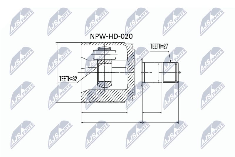 Zestaw przegubu, wał napędowy NTY NPW-HD-020