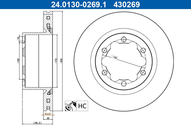Tarcza hamulcowa Ate 24.0130-0269.1