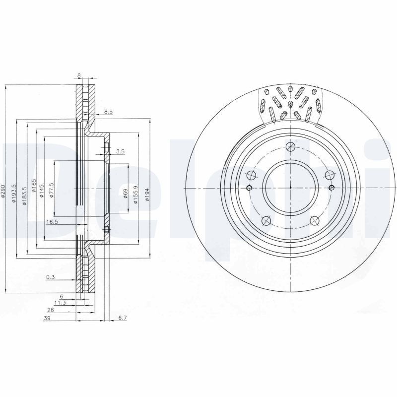 Tarcza hamulcowa DELPHI BG4034