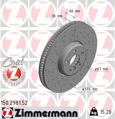 Tarcza hamulcowa ZIMMERMANN 150.2981.52