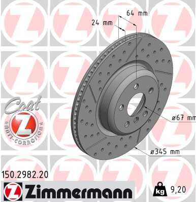 Tarcza hamulcowa ZIMMERMANN 150.2982.20
