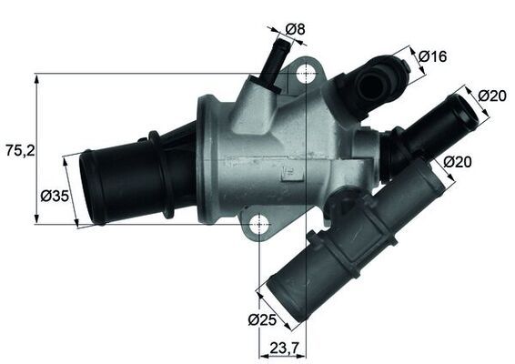 Termostat, płyn chłodzący MAHLE TI16588