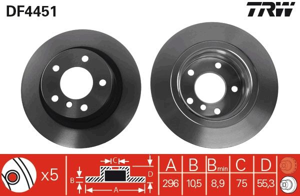 Tarcza hamulcowa TRW DF4451