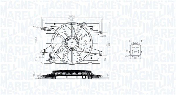 Wentylator, chłodzenie silnika MAGNETI MARELLI 069422784010