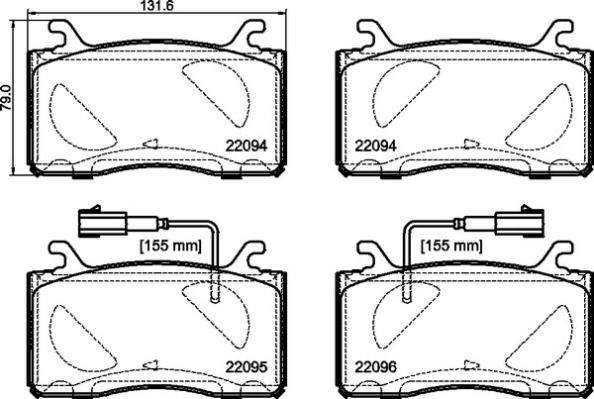 Zestaw klocków hamulcowych, hamulce tarczowe BREMBO P 23 187