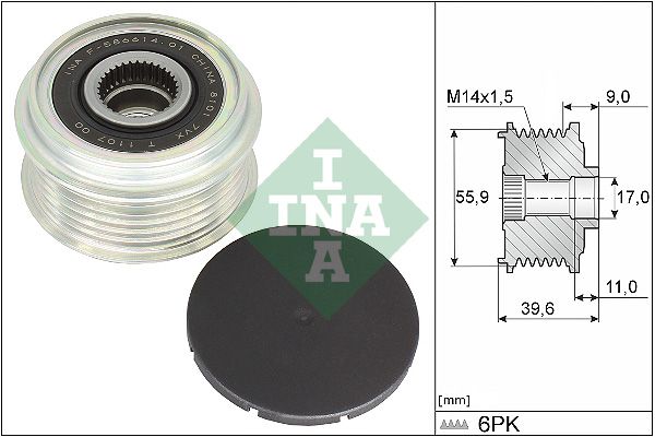Alternator - sprzęgło jednokierunkowe INA 535034010