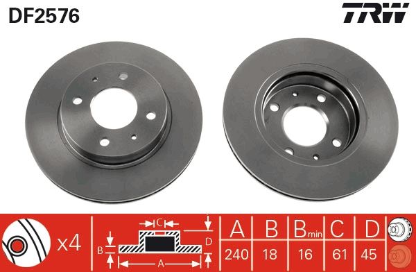 Tarcza hamulcowa TRW DF2576