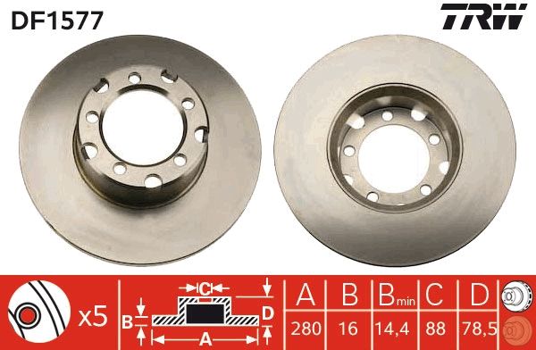 Tarcza hamulcowa TRW DF1577