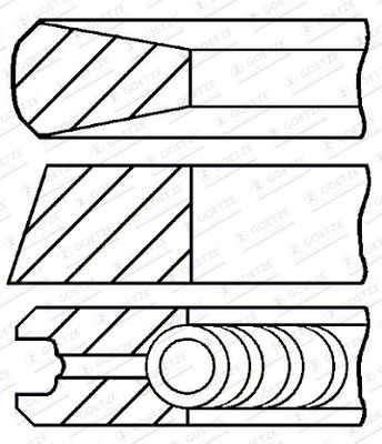 Zestaw pierścieni tłokowych Goetze Engine 08-446400-00