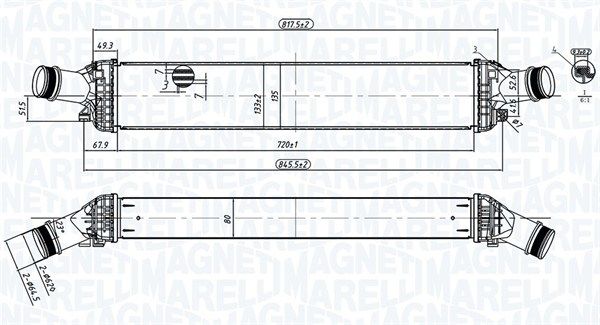 Chłodnica powietrza doładowującego MAGNETI MARELLI 351319204430