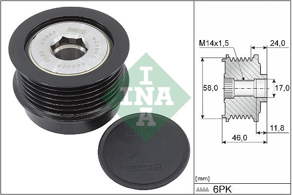 Alternator - sprzęgło jednokierunkowe INA 535035510