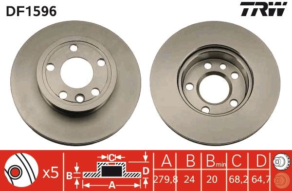 Tarcza hamulcowa TRW DF1596