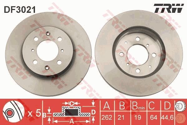 Tarcza hamulcowa TRW DF3021