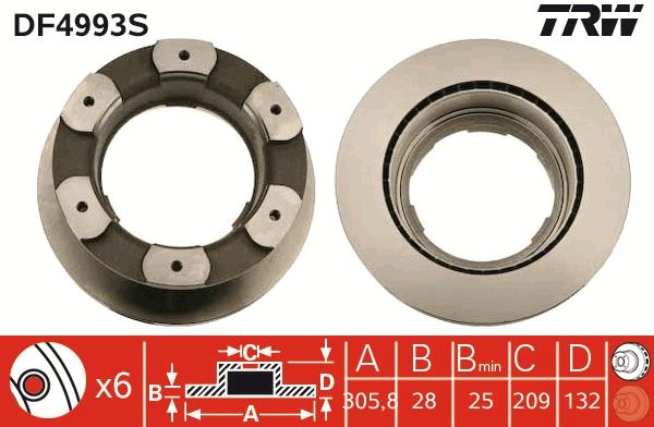 Tarcza hamulcowa TRW DF4993S