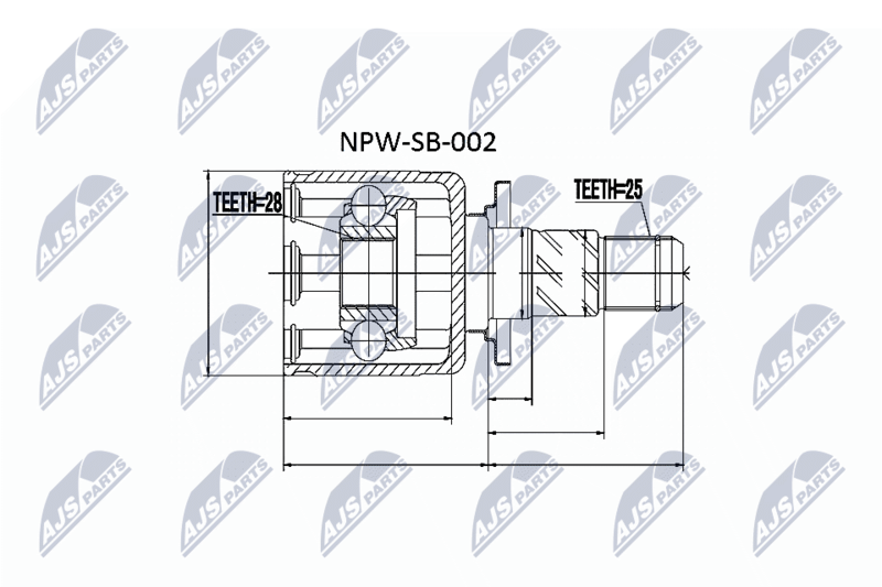 Zestaw przegubu, wał napędowy NTY NPW-SB-002