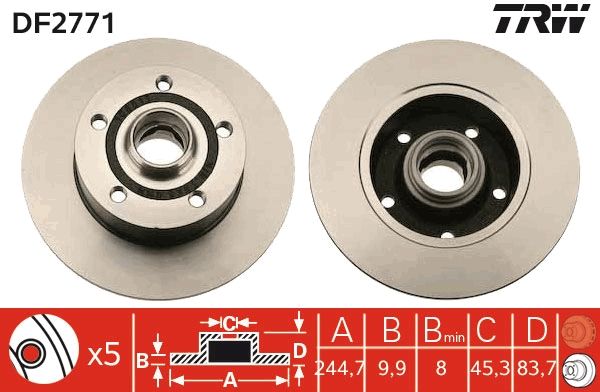 Tarcza hamulcowa TRW DF2771