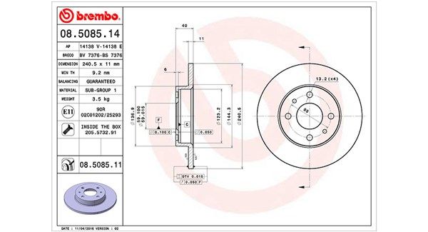 Tarcza hamulcowa MAGNETI MARELLI 360406021600