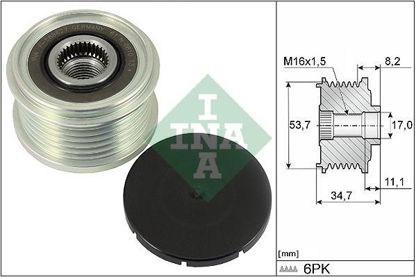 Alternator - sprzęgło jednokierunkowe INA 535032710