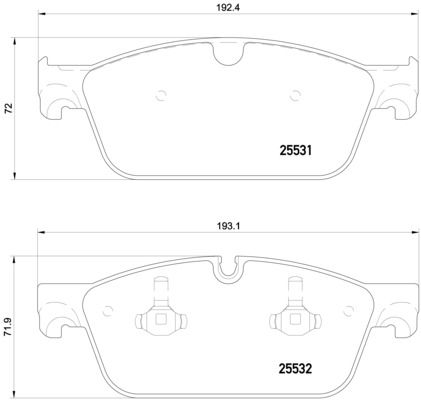 Zestaw klocków hamulcowych, hamulce tarczowe BREMBO P 50 112