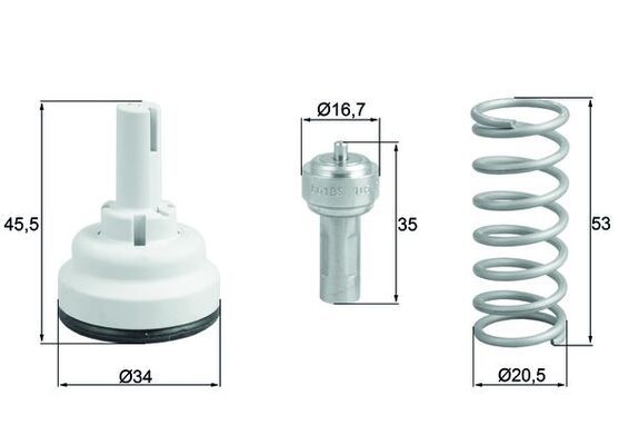 Termostat, płyn chłodzący MAHLE TX18287D