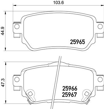 Zestaw klocków hamulcowych, hamulce tarczowe BREMBO P 56 098