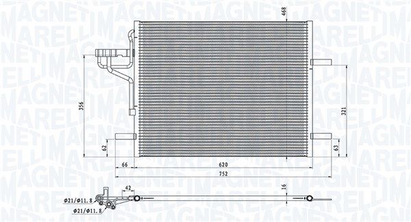 Skraplacz, klimatyzacja MAGNETI MARELLI 350203876000