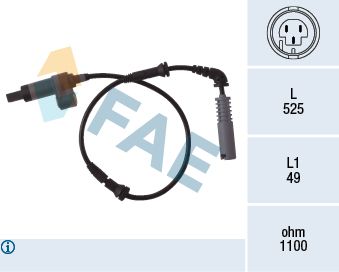 Czujnik, prędkość obrotowa koła FAE 78018