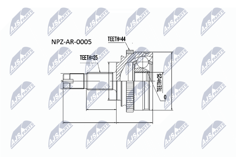 Zestaw przegubu, wał napędowy NTY NPZ-AR-005