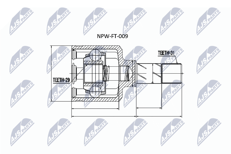 Zestaw przegubu, wał napędowy NTY NPW-FT-009