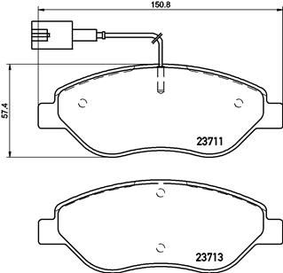 Zestaw klocków hamulcowych, hamulce tarczowe BREMBO P 23 145