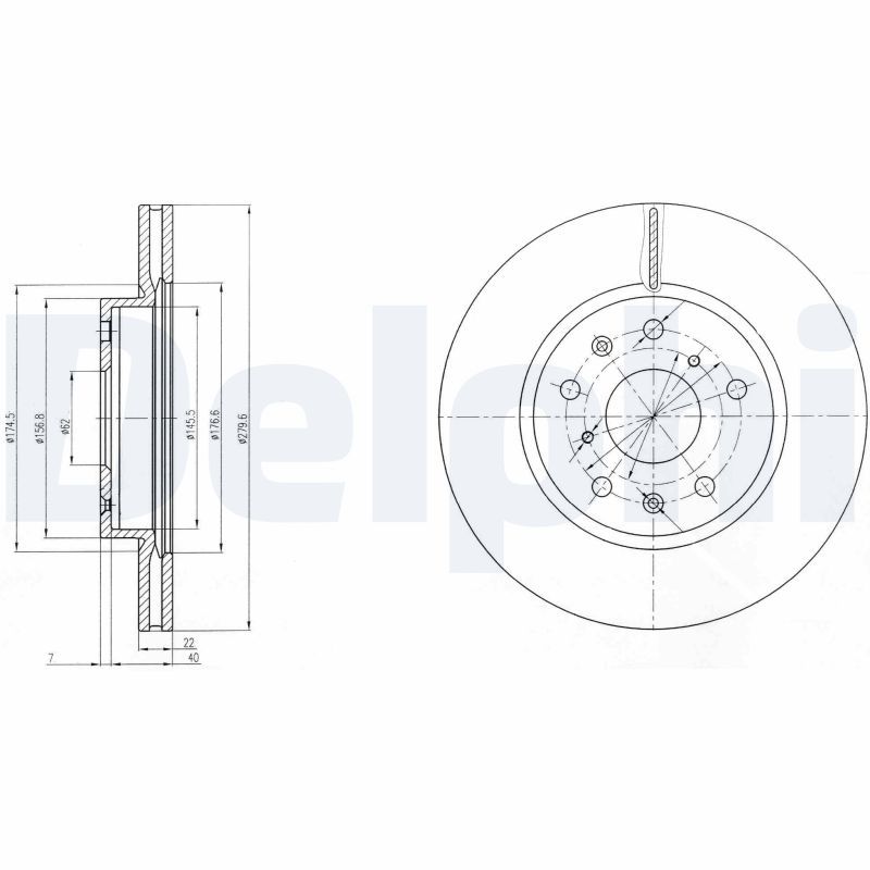Tarcza hamulcowa DELPHI BG4093C