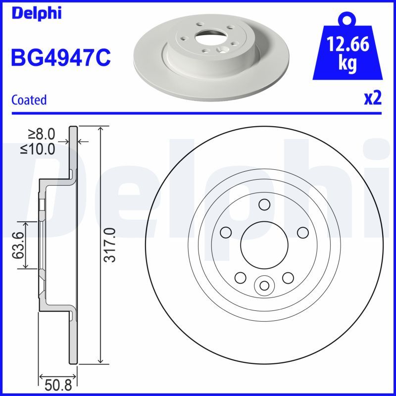 Tarcza hamulcowa DELPHI BG4947C