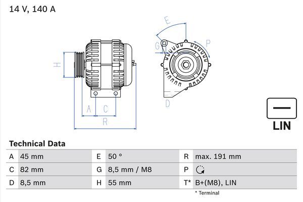 Alternator BOSCH 0986047380