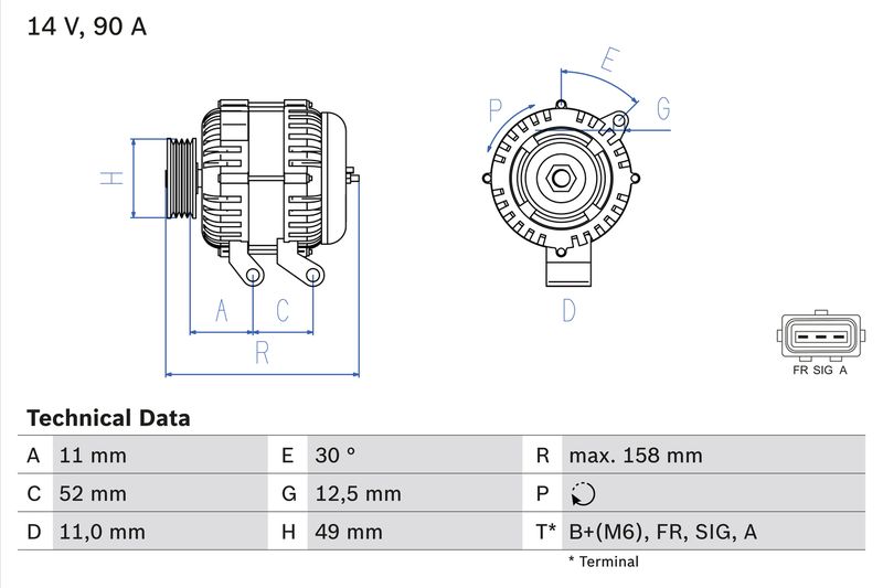 Alternator BOSCH 0 986 049 121