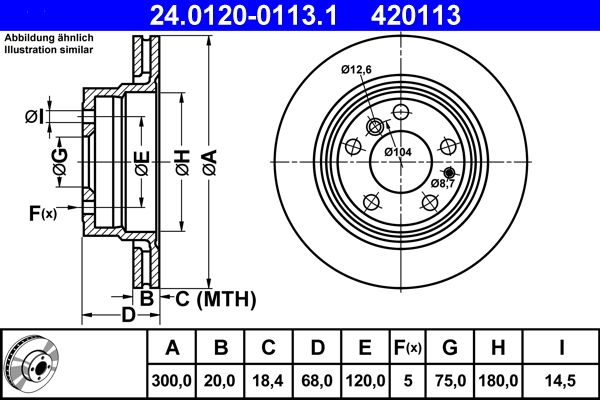 Tarcza hamulcowa ATE 24.0120-0113.1
