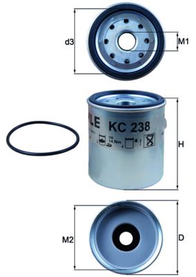 Filtr paliwa MAHLE KC238D