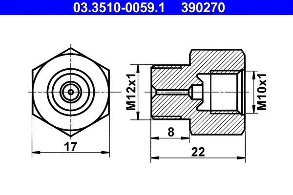 Adapter, przewód hamulcowy ATE 03.3510-0059.1