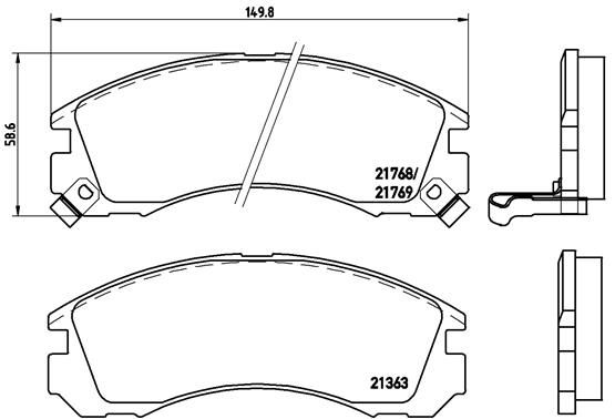 Zestaw klocków hamulcowych, hamulce tarczowe BREMBO P 54 017