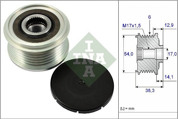 Alternator - sprzęgło jednokierunkowe INA 535026410