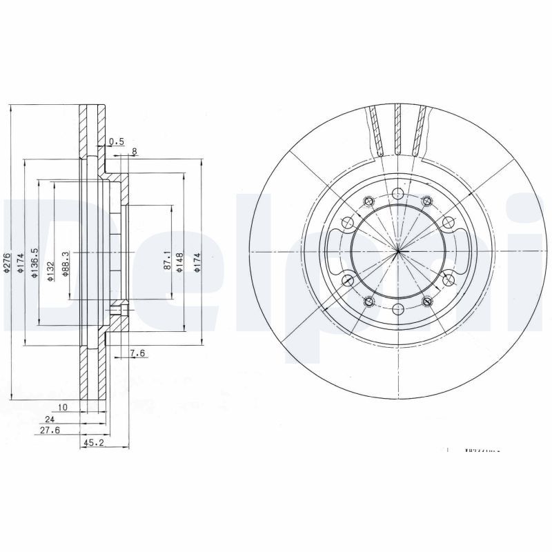 Tarcza hamulcowa DELPHI BG3099