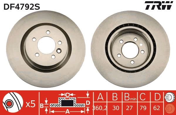 Tarcza hamulcowa TRW DF4792S