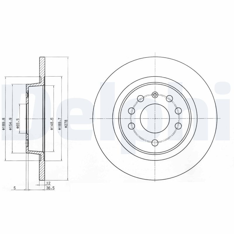 Tarcza hamulcowa DELPHI BG3731C