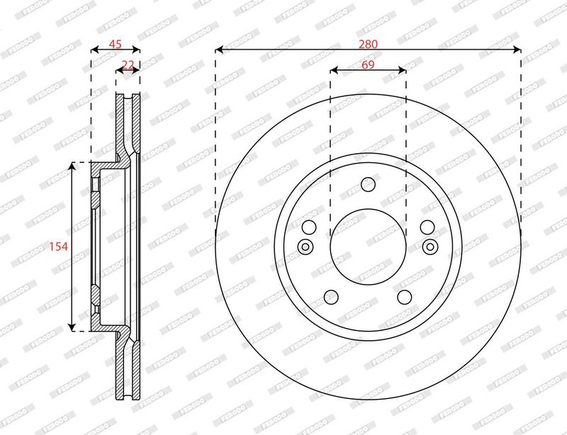 Tarcza hamulcowa FERODO DDF3056C