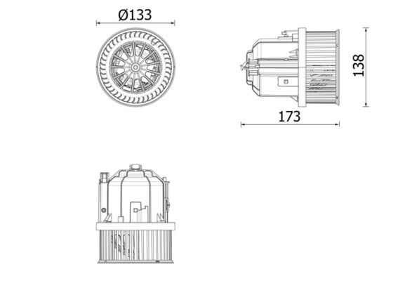Wentylator wewnętrzny MAHLE AB337000P