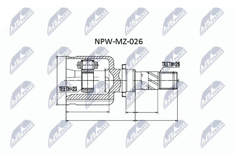 Zestaw przegubu, wał napędowy NTY NPW-MZ-026