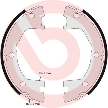 Zestaw szczęk hamulcowych, hamulec postojowy BREMBO S A6 506