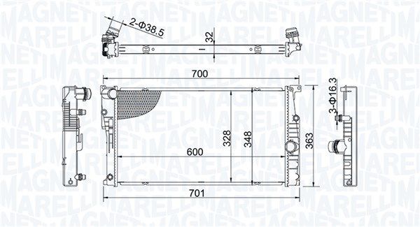 Chłodnica, układ chłodzenia silnika MAGNETI MARELLI 350213202400