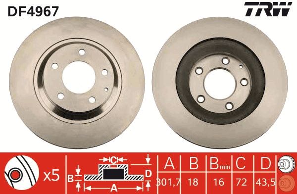 Tarcza hamulcowa TRW DF4967