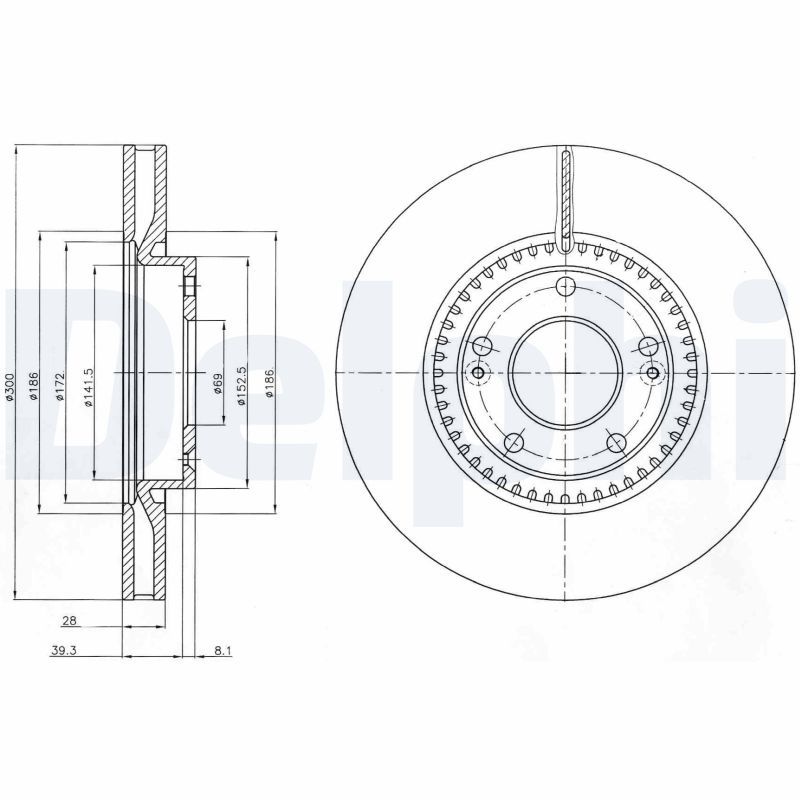 Tarcza hamulcowa DELPHI BG4251C