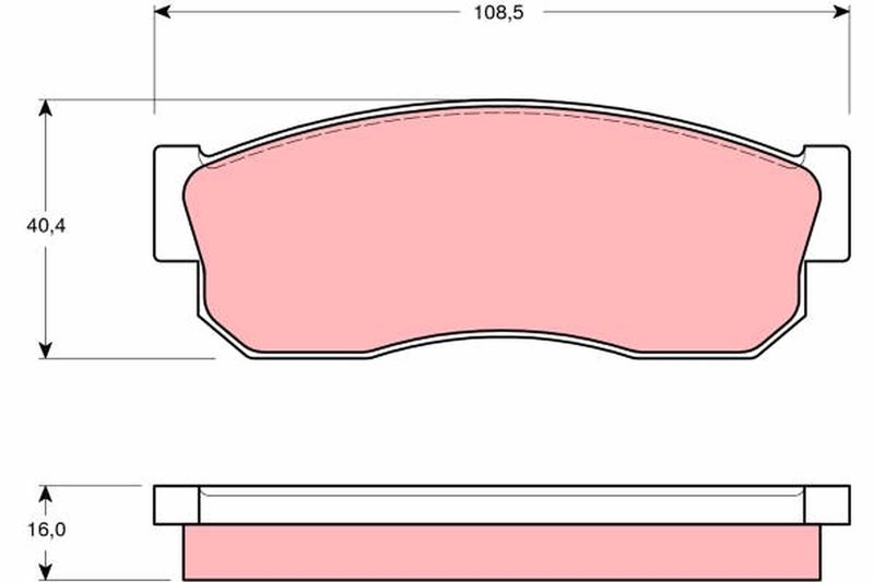 Zestaw klocków hamulcowych, hamulce tarczowe TRW GDB288